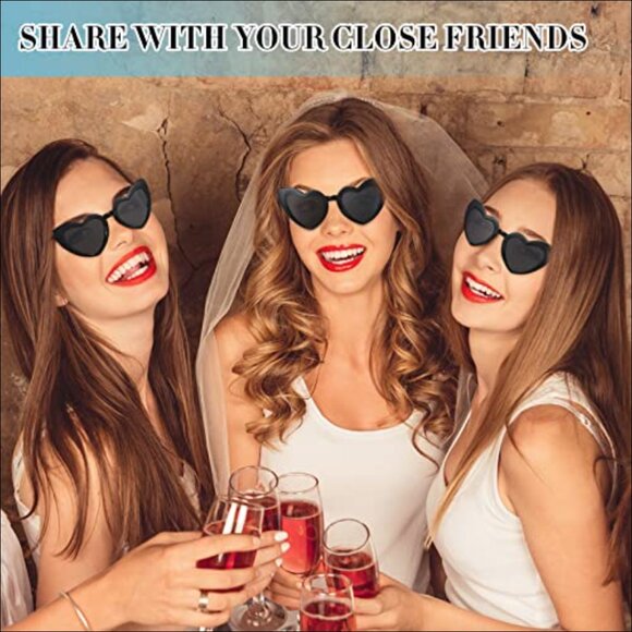 Heart Shaped Sunglasses Retro Glasses for Wedding Party main image 6